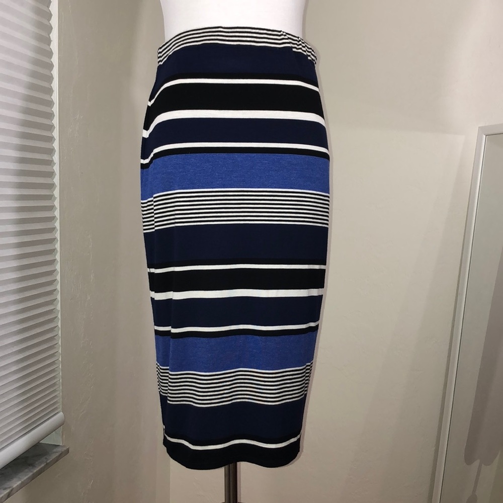 max Studio Color Block Striped Pencil Skirt S